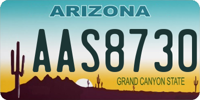 AZ license plate AAS8730