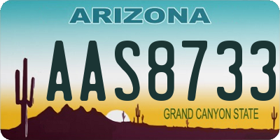 AZ license plate AAS8733