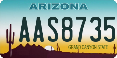 AZ license plate AAS8735