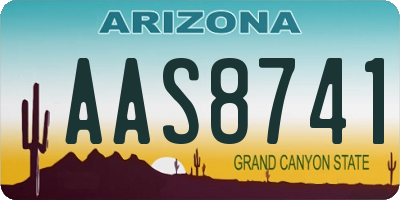 AZ license plate AAS8741