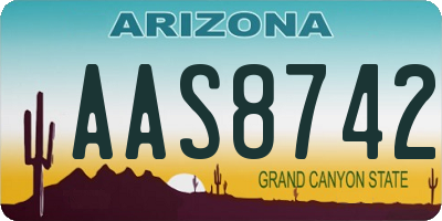 AZ license plate AAS8742