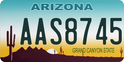 AZ license plate AAS8745