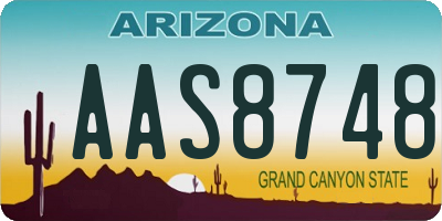 AZ license plate AAS8748