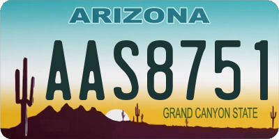 AZ license plate AAS8751
