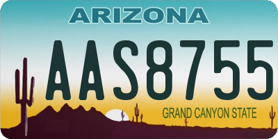 AZ license plate AAS8755