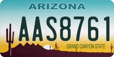 AZ license plate AAS8761