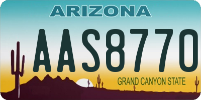 AZ license plate AAS8770