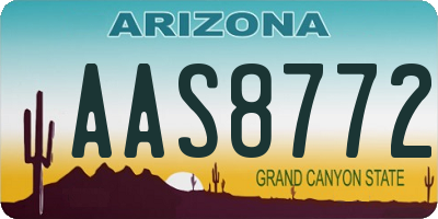 AZ license plate AAS8772