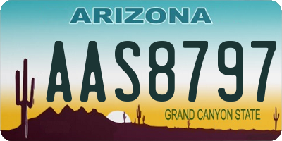 AZ license plate AAS8797