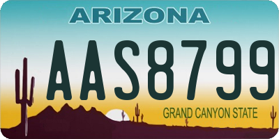 AZ license plate AAS8799