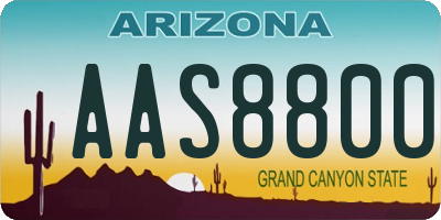 AZ license plate AAS8800
