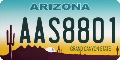 AZ license plate AAS8801