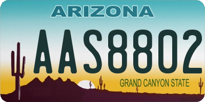 AZ license plate AAS8802