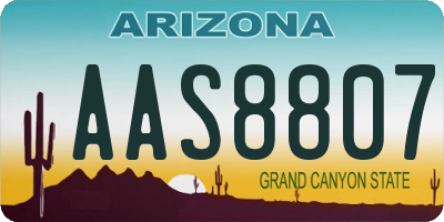 AZ license plate AAS8807