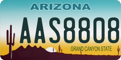 AZ license plate AAS8808