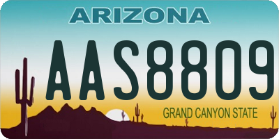 AZ license plate AAS8809