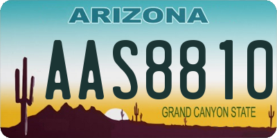 AZ license plate AAS8810