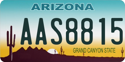 AZ license plate AAS8815