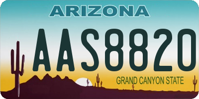 AZ license plate AAS8820