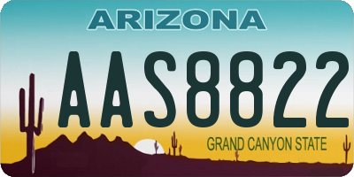 AZ license plate AAS8822