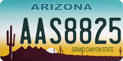 AZ license plate AAS8825