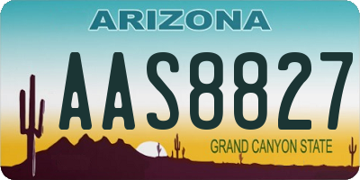 AZ license plate AAS8827