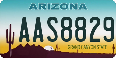 AZ license plate AAS8829