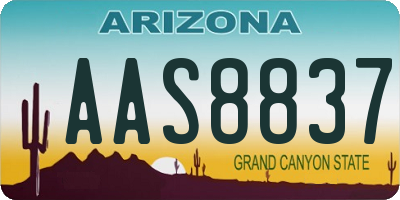 AZ license plate AAS8837