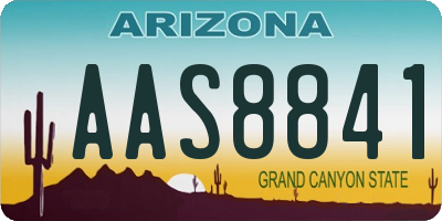 AZ license plate AAS8841