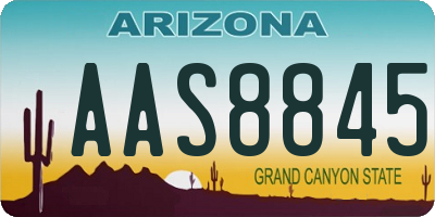 AZ license plate AAS8845