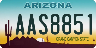 AZ license plate AAS8851