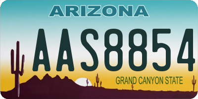 AZ license plate AAS8854