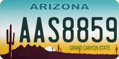 AZ license plate AAS8859