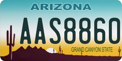 AZ license plate AAS8860