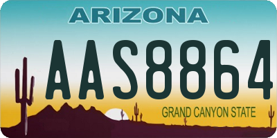 AZ license plate AAS8864