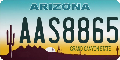 AZ license plate AAS8865