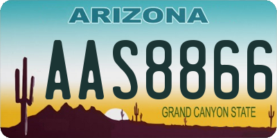 AZ license plate AAS8866