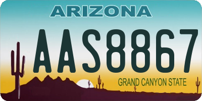 AZ license plate AAS8867