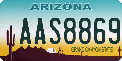 AZ license plate AAS8869