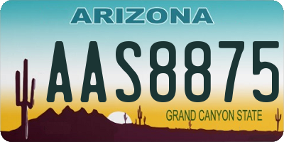 AZ license plate AAS8875