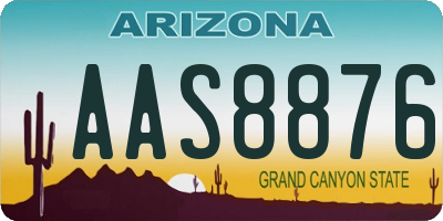AZ license plate AAS8876