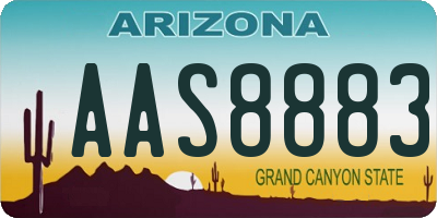 AZ license plate AAS8883