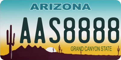 AZ license plate AAS8888