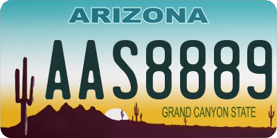 AZ license plate AAS8889