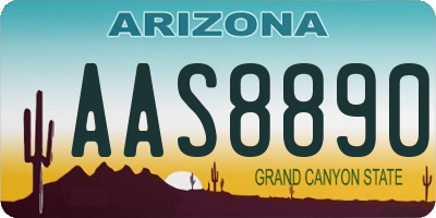 AZ license plate AAS8890