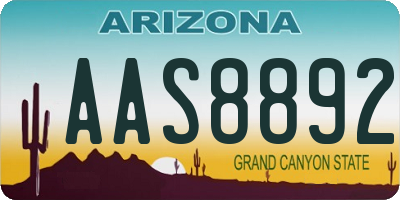 AZ license plate AAS8892