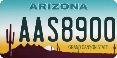 AZ license plate AAS8900