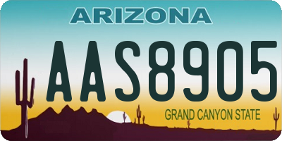 AZ license plate AAS8905