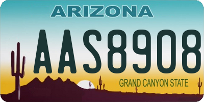 AZ license plate AAS8908