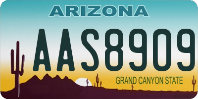 AZ license plate AAS8909